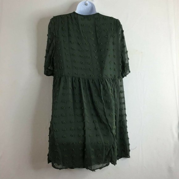 Sucrefas Women's Green Floral V Neck Short Sleeve Casual Tunic Top Size M - Picture 6 of 12